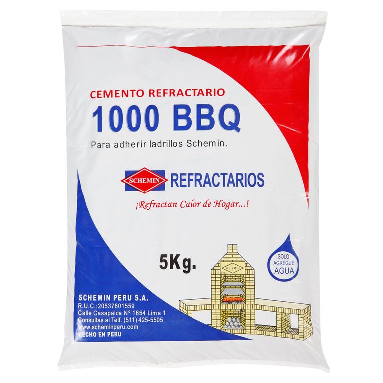 Cemento Refractario 1000 BBQ 5 Kg Schemin