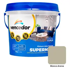 SUPERMATE - Pintura Super Antibacterial Blanco Arena 1GL