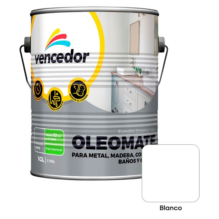 Esmalte Sintético Oleo mate Blanco 1 gl