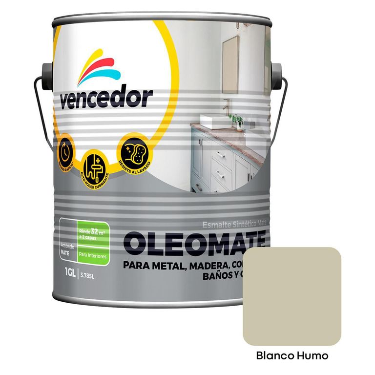 Esmalte Sintético Oleo Mate Blanco Humo 1 gl