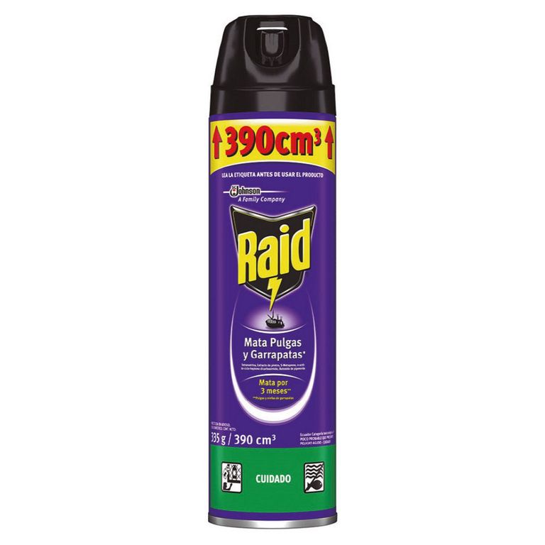 Insecticida Raid Aerosol 400ml Pulgas/Garrapatas