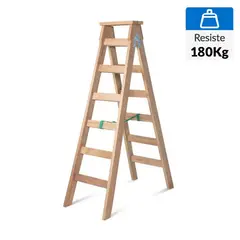 GENERICO - Escalera Tijera de Madera 6 Pasos