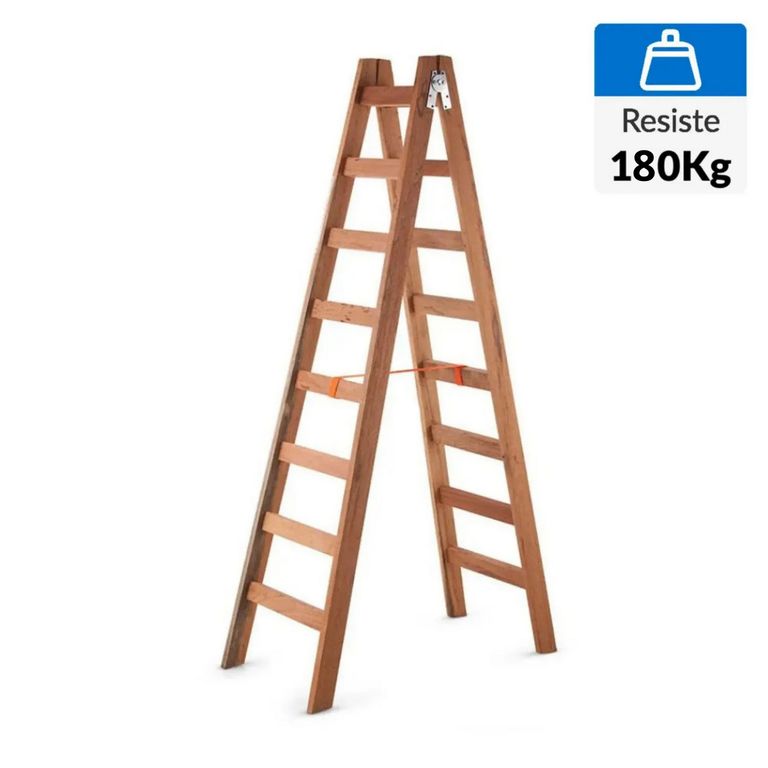 Escalera Tijera de Madera 8 Pasos 180Kg