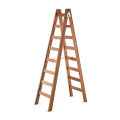 GENERICO - Escalera Tijera de Madera 8 Pasos 130Kg