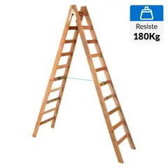 GENERICO - Escalera Tijera de Madera 10 pasos