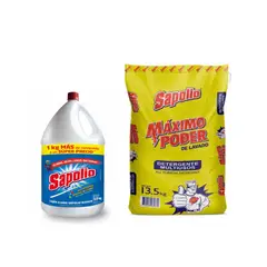 SAPOLIO - Detergente En Polvo 13.5 Kg. + Lejía Original 4.8Kg