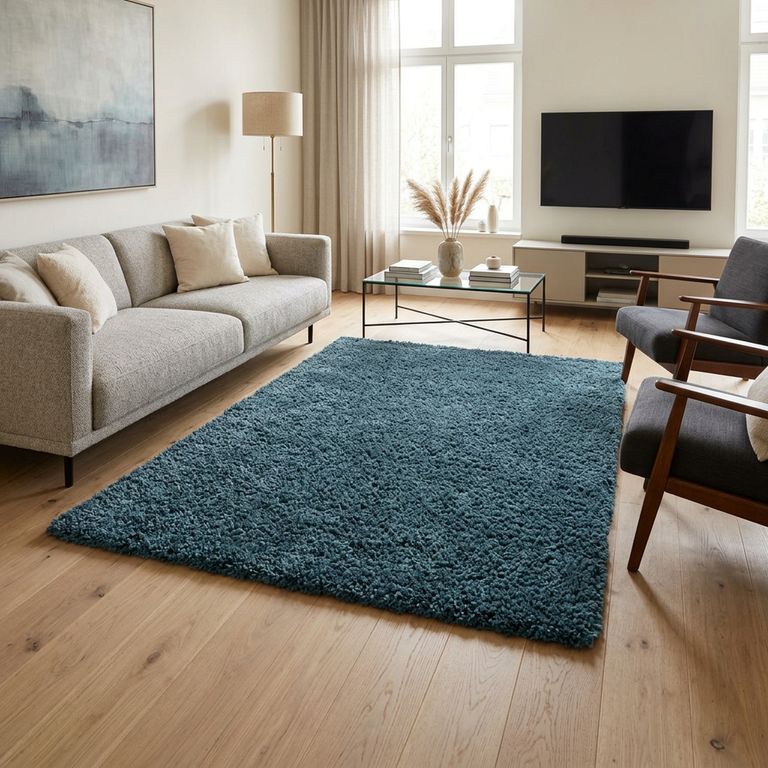 Alfombra Rectangular 133x200cm Celeste