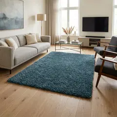 JUST HOME COLLECTION - Alfombra Rectangular 133x200cm Celeste