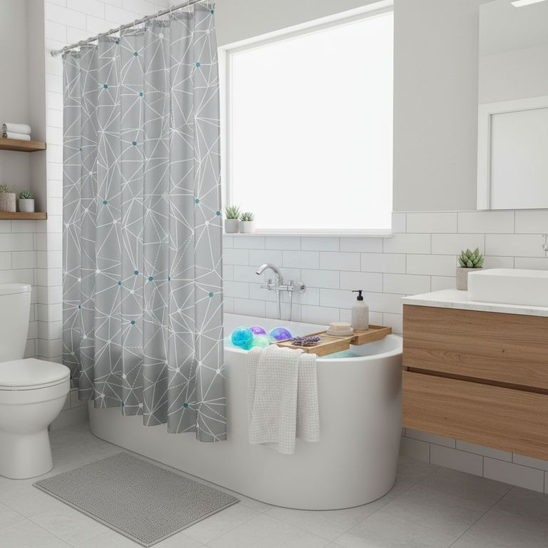 Cortina de Baño Geo Line 178x180cm