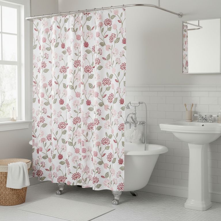 Cortina de Baño Flores 178x180cm