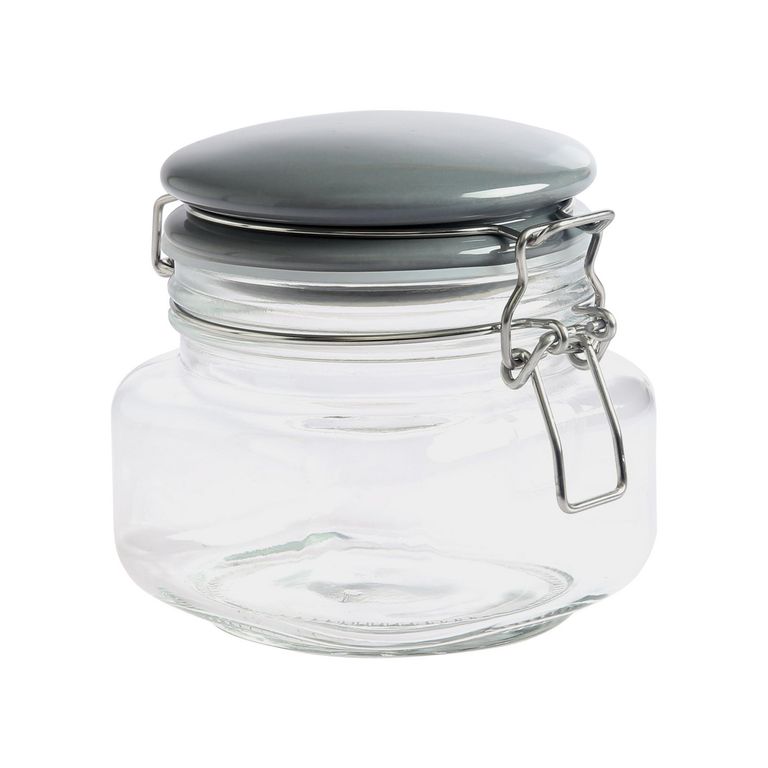 Frasco de Vidrio con Tapa Gris 0.5l