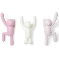 UMBRA - Set 3 Perchas Buddy Rosa/Blanco