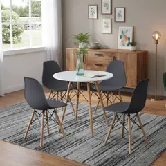 JUST HOME COLLECTION - Juego de Comedor mesa circular 4 Sillas Eames