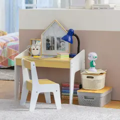 JUST HOME COLLECTION - Set Mesa + Silla Blanco/Madera