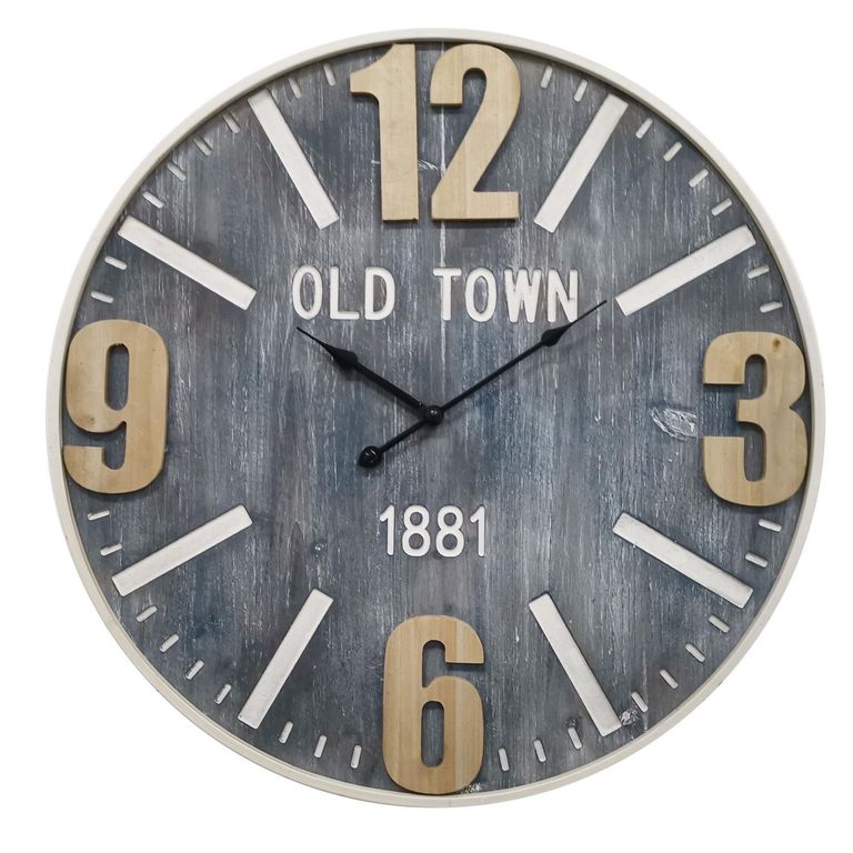 Reloj de Pared Old Town 60cm Gris/Dorado