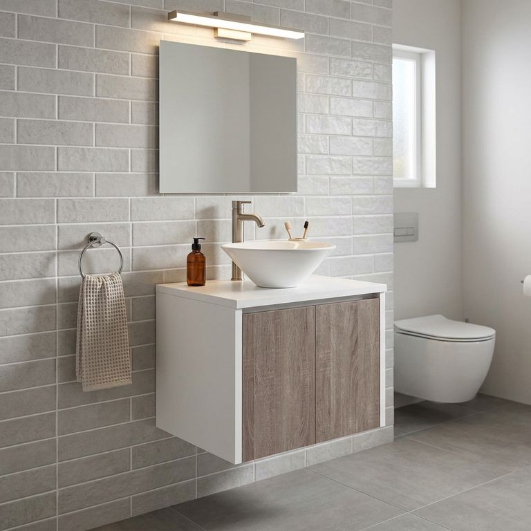 Conjunto Mueble Baño Vanitorio Sensi Dacqua Ancho 60cm Alto 50cm Profundidad 46cm 60x50x46cm