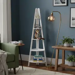 JUST HOME COLLECTION - Librero esquinado 39x39x180 Blanco