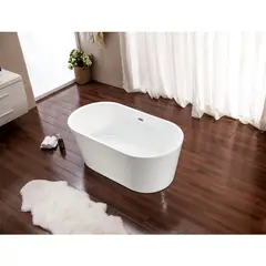 SENSI DACQUA - Tina Freestanding de Baño Acrílico Ovalada 148x75x57cm