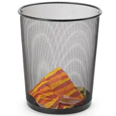 JUST HOME COLLECTION - Papelera Oficina Malla Negra 13L