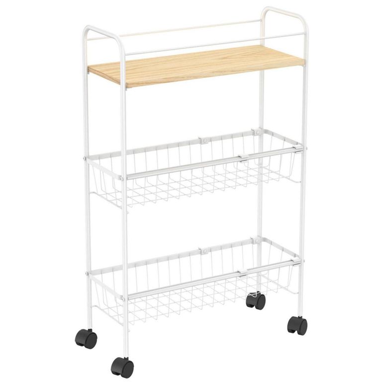 Carrito Organizador Multiuso 3 Niveles Blanco