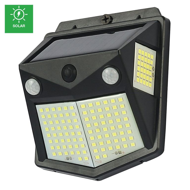 Braquete De Pared Exterior Solar Led Clásico Ip65 Negro