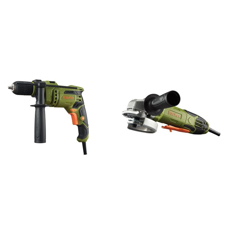 Set de Esmeril + Taladro Eléctrico Bauker 13mm 650W + Acceso