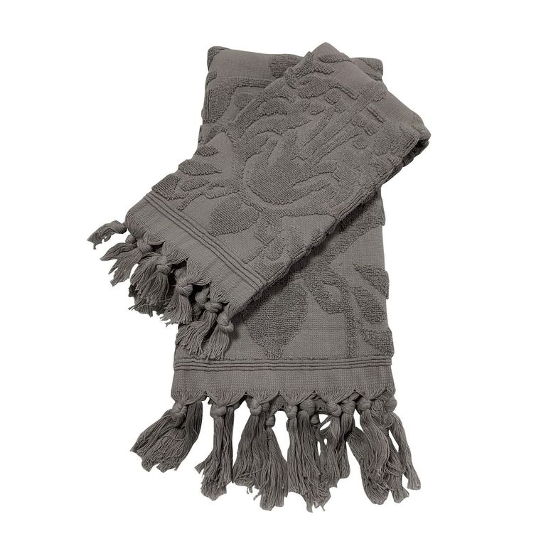 Setx2 Toallas de Baño de Mano y de Cuerpo de Algodón Gris