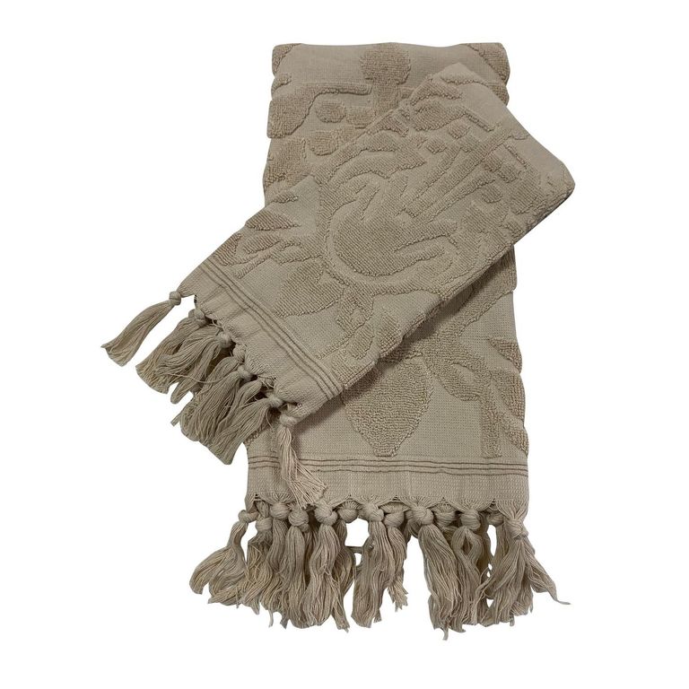 Setx2 Toallas de Baño de Mano y de Cuerpo de Algodón Beige