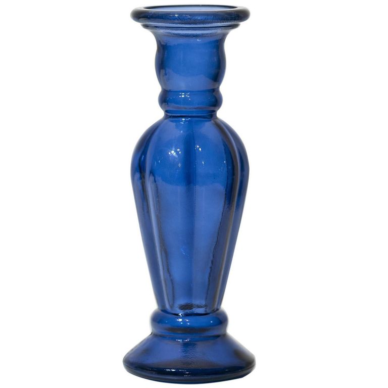 Candelabro Decorativo Vidrio Azul 11x30x30cm