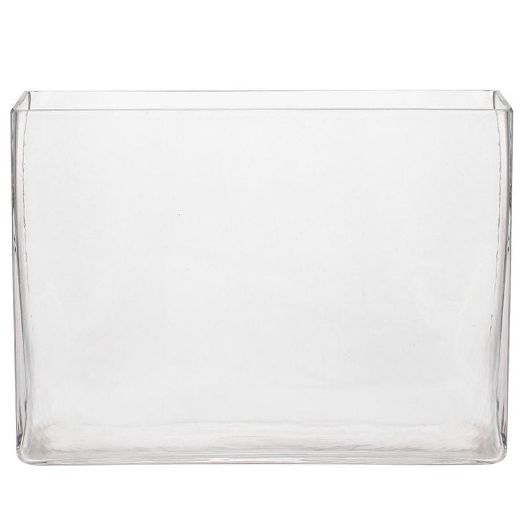Florero Rectangular Vidrio Transparente 25x18cm