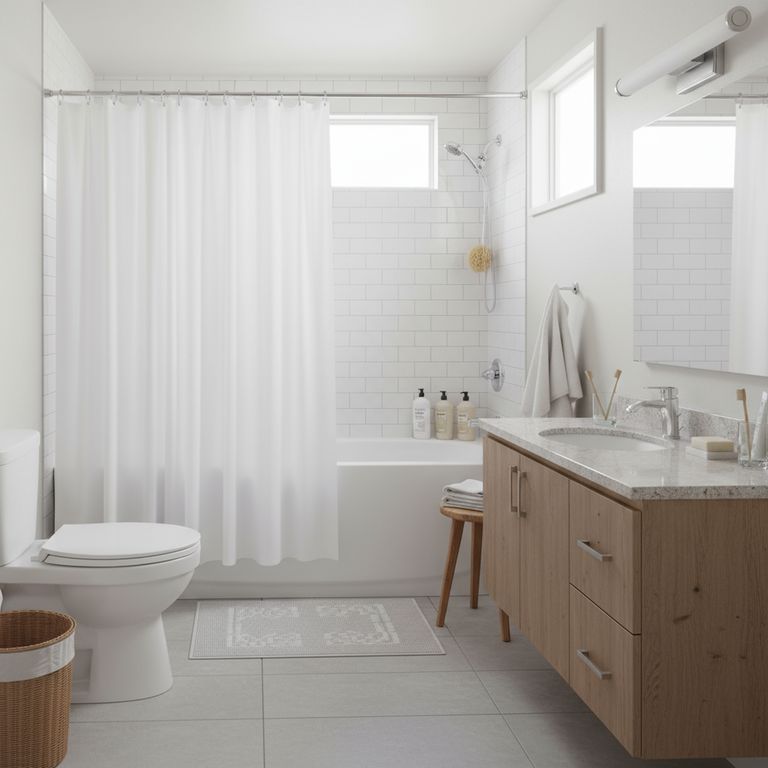 Forro de Cortina de Baño Blanca 178x180cm