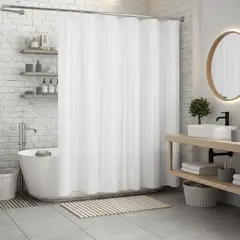 CASA BONITA - Forro de Cortina de Baño Blanca 190x195cm