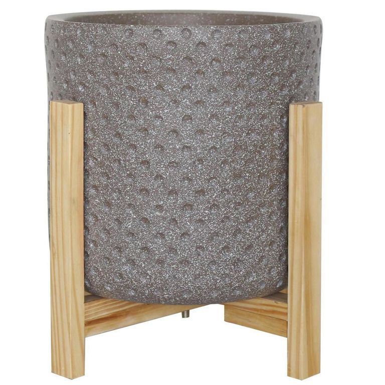 Maceta con Base Taupe 29x30cm
