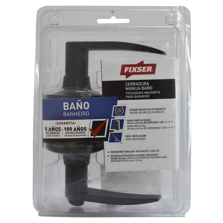 Cerradura de Manija Baño Negro