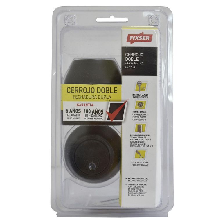 Cerrojo Doble Negro Fixser