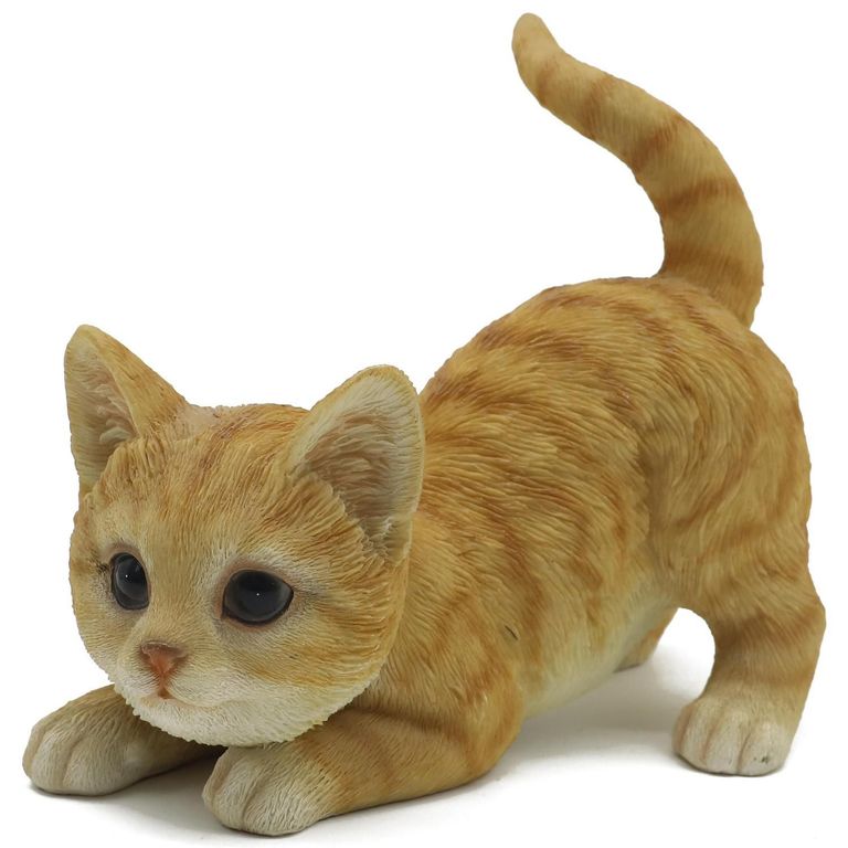 Adorno Gato Amarillo Poliresina Amarillo 10.5x17x19cm