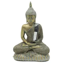 JUST HOME COLLECTION - Adorno Budha Sentado Poliresina Dorado 21x30.5x10cm