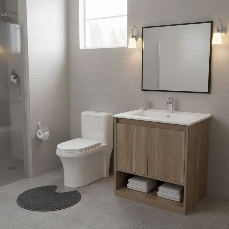 WC Inodoro One Piece Praga Blanco + Mueble de Baño Amaretto 46.5x62cm