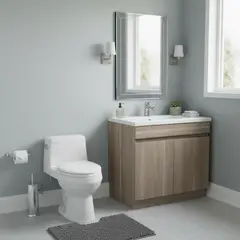 SENSI DACQUA - Inodoro One Piece Vinciny Blanco + Mueble de Baño Miel 47x61.5x47cm