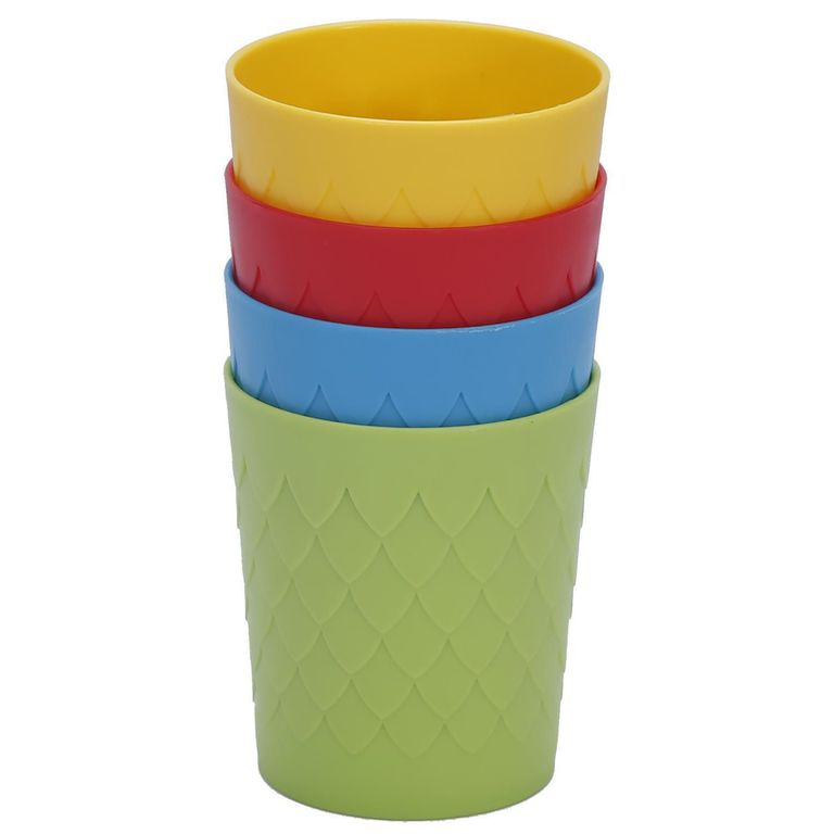 Vaso de Plástico 4 Unidades Colores 250ml