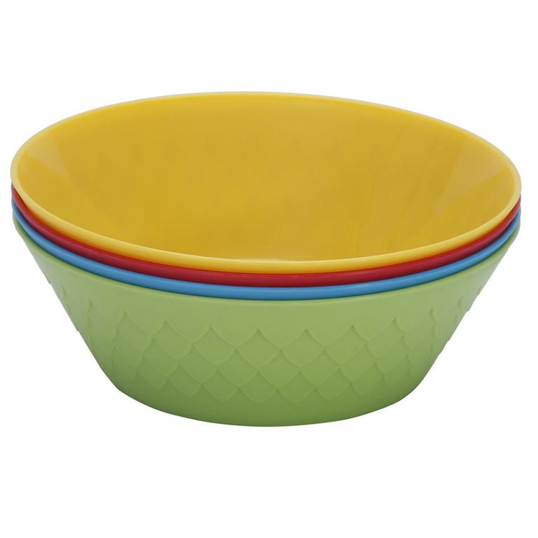 Bowl de Plástico 4 Unidades Colores 500ml