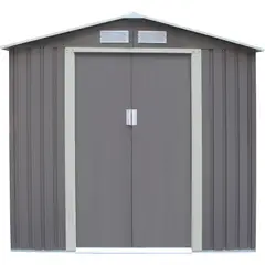 ERGO - Caseta de Jardin Metal Gris 201x190x121cm