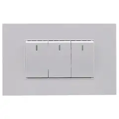 HALUX - Interruptor Triple Cygnus Blanco