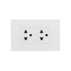 HALUX - Tomacorriente Doble P/T Cygnus Blanco