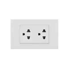 HALUX - Tomacorriente Doble P/T Polaris Blanco
