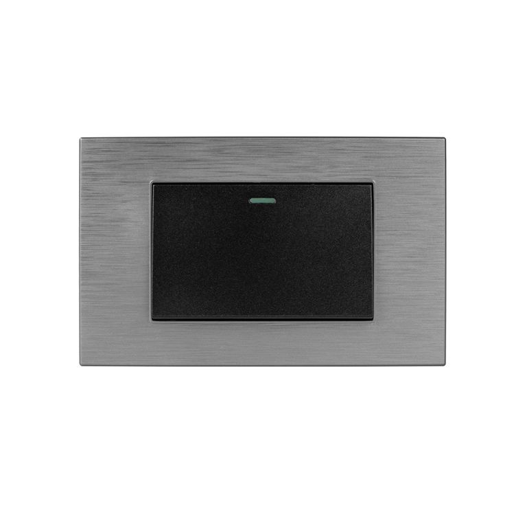 Interruptor Simple Andromeda Metalico Negro