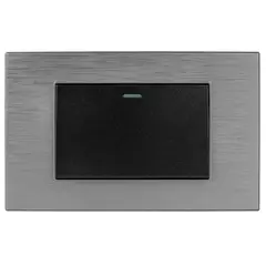 HALUX - Conmutador Simple Andromeda Metalico Negro