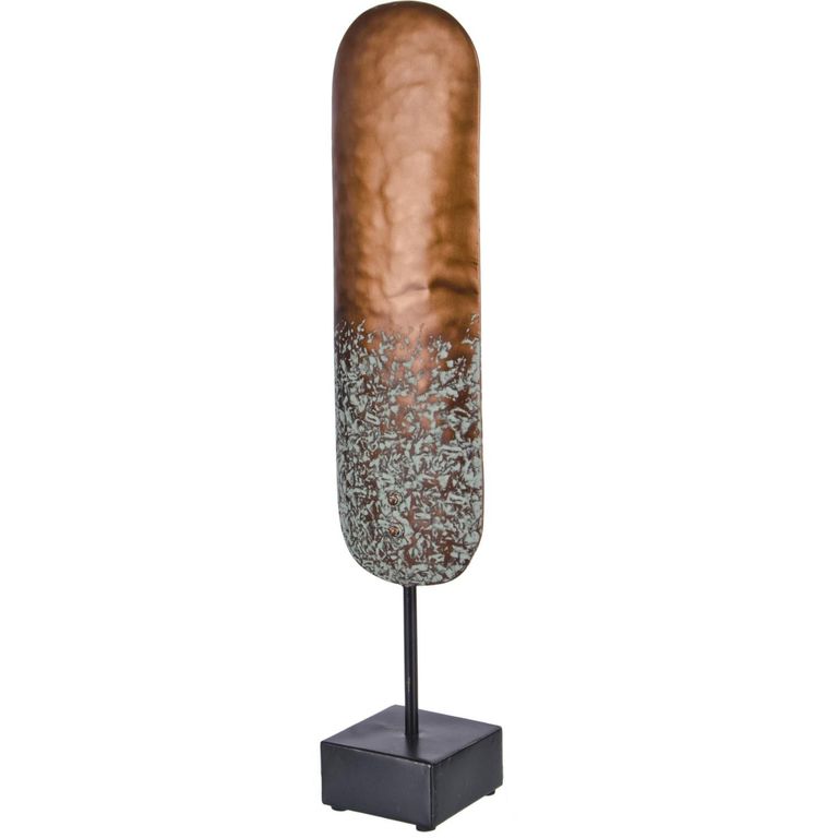 Figura Decorativa Con Base Acero Cobre 13.5x60x10.5cm