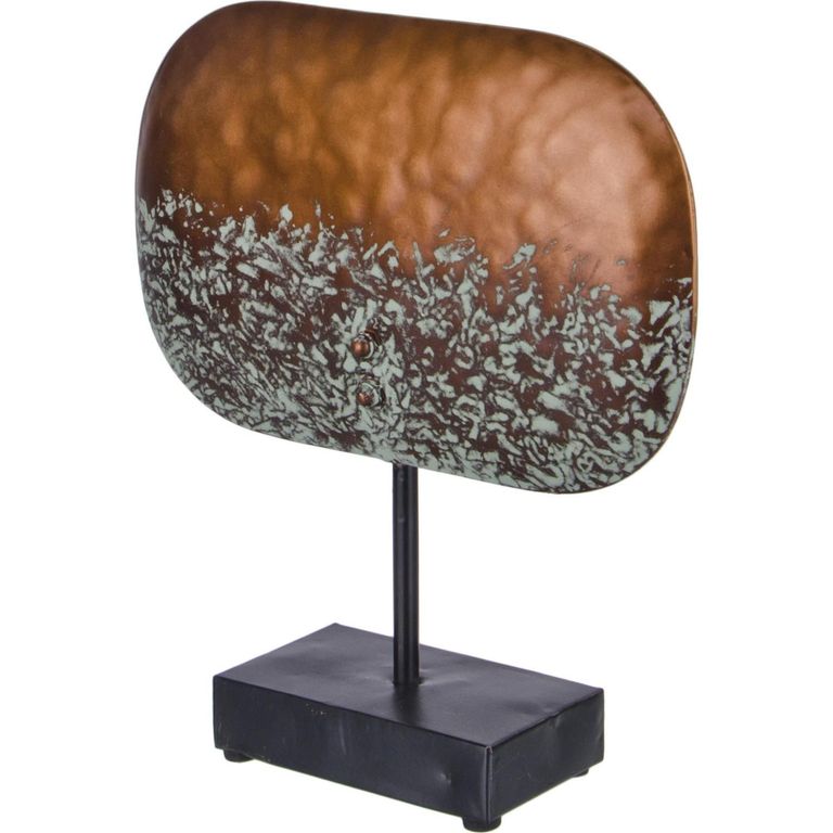Figura Decorativa Con Base Acero Cobre 28x30x8.5cm