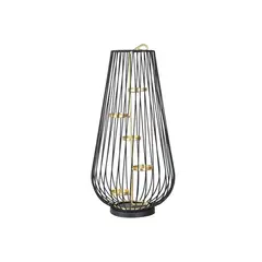 JUST HOME COLLECTION - Porta Tealight 5 Negro con Dorado 37c